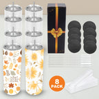 20oz Blank Sublimation Stainless Steel Insulated Tumbler with Straw Lid & Brush – Bulk Pack (4/8/16/20/50-Pack) for Iced Coffee, Juice, Camping & Events