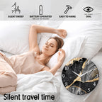 Modern Large Glass Wall Clock with Marble Texture – Silent Non-Ticking, 14, 20 & 24 Inch, AA Battery, Luxury Wall Decor for Living Room, Bedroom, Kitchen & Office, Housewarming Gift
