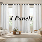 Sheer Curtains Semi Transparent Panels with Top Loop Pleated Header for Bedroom Living Room – Set of 2 or 4, 70-80G Lightweight Fabric, Multiple Sizes & Colors