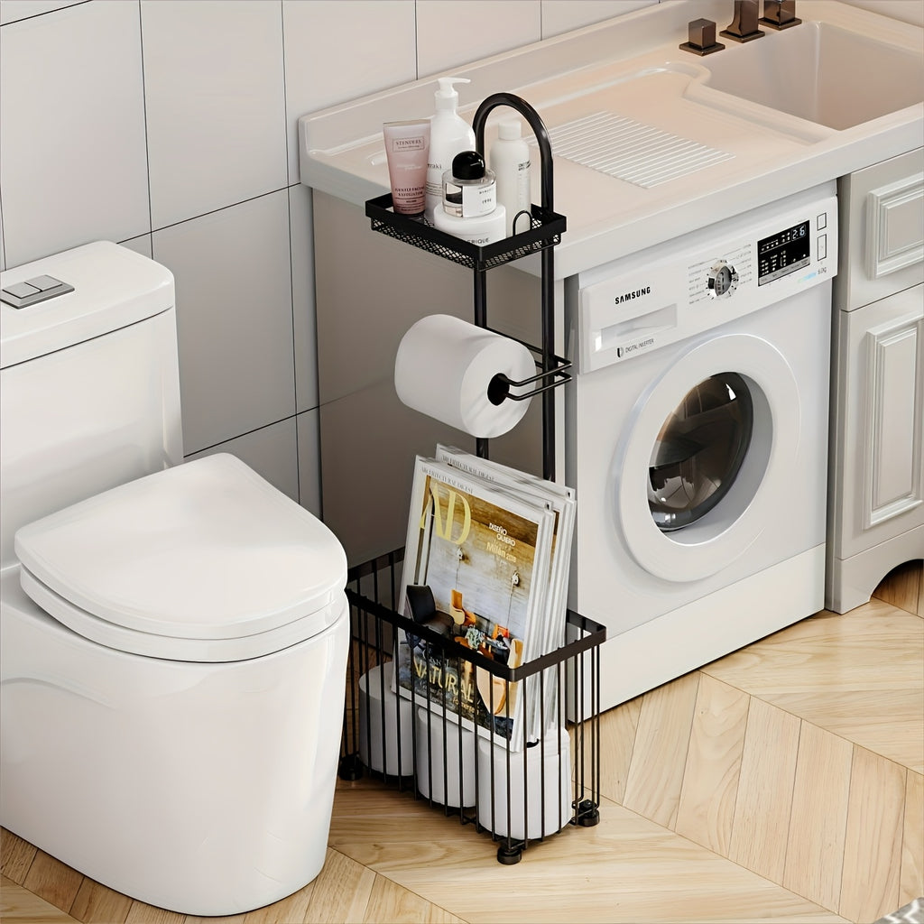 Freestanding Toilet Paper Holder with Storage Holds 6 Spare Rolls Heavy Duty 304 Stainless Steel Oiled Bronze Bathroom Organizer Space Saving No Drilling