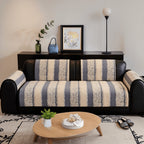 Plush Couch Cover Non-Slip Washable Sofa Cushion Pad for 2/3/4 Seat Sectional L-Shape Couch | Pet & Kid Friendly Furniture Protector Slipcover, Black Gray Brown