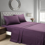 Striped Bed Sheet Set Extra Soft Breathable, Fade-Resistant Deep Pocket Fitted Sheets for Bedroom Guest Room Hotel – All Season 3/4 Piece (Flat Sheet, Fitted Sheet, Pillowcase)
