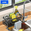 Kitchen Sink Caddy with Drainage & Removable Brush Holder – Sink Organizer for Sponge, Soap, Dishwashing Brush & Scrubber | Counter Basket Tray for Clean & Clutter-Free Kitchen Sink