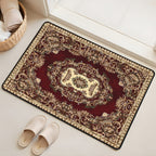 Luxury Holiday Floor Mat Non-Slip Machine Washable - Elegant Burgundy Gold Green Heavy-Duty Area Rug for Living Room Bedroom Hallway, Christmas Thanksgiving Festive Home Decor