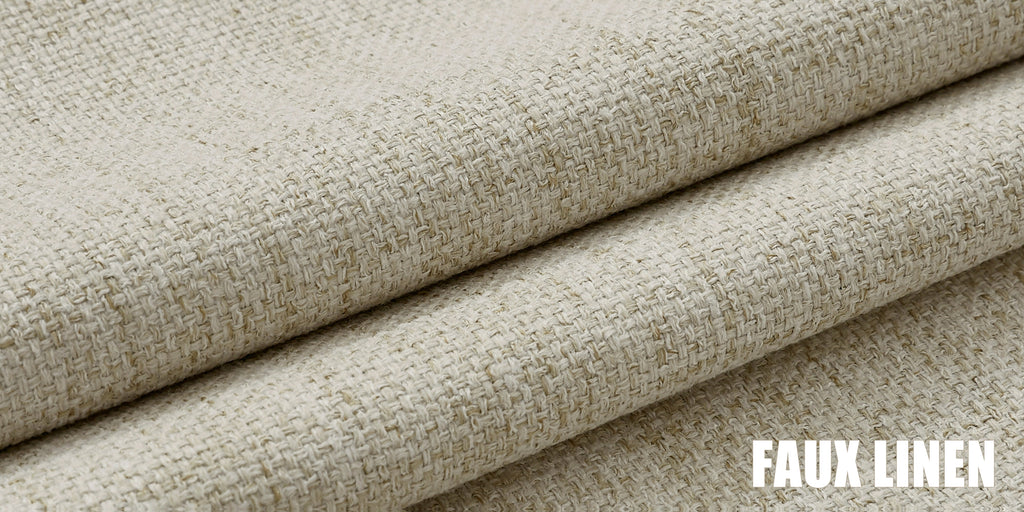 Faux Linen Blackout Curtains 2 Panels for Bedroom & Living Room – 100% Blackout, Back Tab & Rod Pocket, Thermal Insulated Farmhouse Drapes