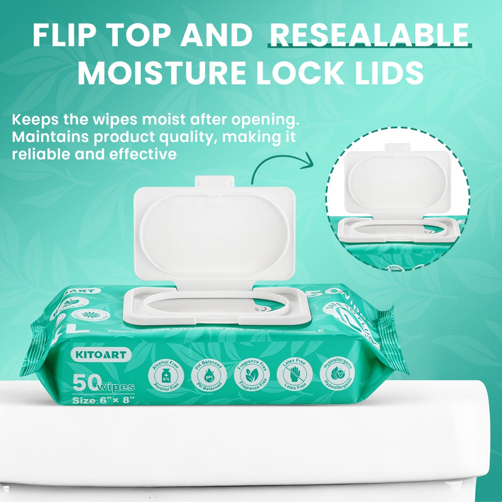 XL Flushable Adult Wet Wipes Unscented Alcohol-Free Septic and Sewer Safe Family Size 3-Pack 150 Wipes and 6-Pack 300 Wipes for Home Bathroom Travel Camping Outdoor Hygiene