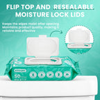 XL Flushable Adult Wet Wipes Unscented Alcohol-Free Septic and Sewer Safe Family Size 3-Pack 150 Wipes and 6-Pack 300 Wipes for Home Bathroom Travel Camping Outdoor Hygiene