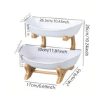 Tiered Fruit Basket Stand 2 or 3 Layer Nordic Style Fruit Bowl Wooden Plastic Snack Tray Kitchen Counter Organizer for Home Dining Table Storage