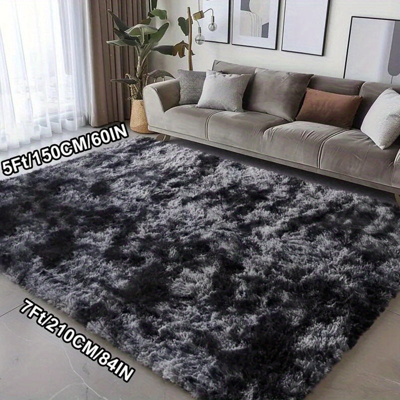 Soft Plush Tie-Dye Area Rug – Non-Slip, Washable Large Rectangle Mat | 8 Sizes