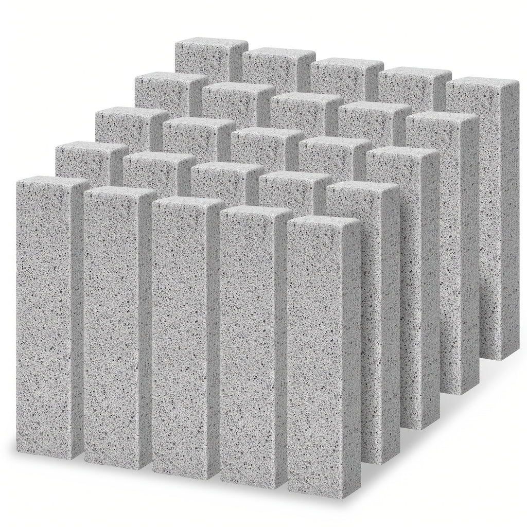 Pumice Scouring Sticks 25-Pack – 5.9" Natural Stone Scrubber for Toilet Bowl, Bathroom Tile, Kitchen, Pool & Wall Stain Removal | Bulk Home Cleaning Supply