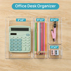 60-Piece Drawer Divider Organizer Set 4 Sizes Clear Plastic Storage Bins for Desk Office Drawer Kitchen Bathroom – Versatile Tray Organizers for Home Office Craft Supply Organization