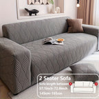 Jacquard Elastic Sofa Cover – Modern Artistic Slip-Resistant Couch Slipcover | All-Season Polar Fleece Furniture Protector for Living Room, Office & Bedroom | Includes Free Pillow Cover | 1-4 Seater