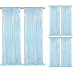 Sequin Curtains Backdrop 4 & 6 Panels 2x8FT - Shimmer Glitter Party Backdrop Curtain for Wedding Birthday Bachelorette Photo Booth, 25 Colors Reusable Event Decoration