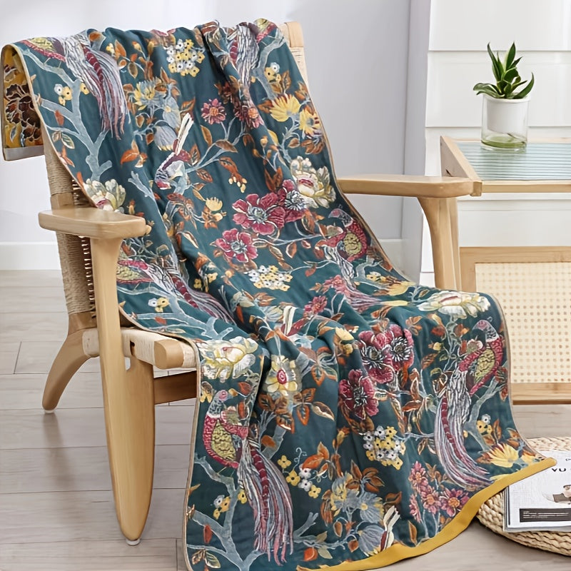 Printed Cotton Bath Towel 31x63 Inch - Soft Quick-Dry Absorbent 100% Cotton Towel, No Pilling No Shedding, Boho Patterns for Home and Beach Use