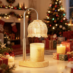 Candle Warmer Lamp Electric Wax Melter with 2/4/8 Hour Timer Adjustable Temperature – Crystal Lily Shape Candle Wax Warmer for Scented Jar Candles Home Fragrance