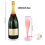 Pink Plastic Champagne Glasses 25 or 50 Pack Transparent Disposable Mimosa Cups BPA-Free PS Flutes for Weddings Cocktails Holidays Outdoor Events