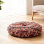 Round Seat Cushion 40x40cm 15cm Thick Firm Futon Meditation Mat Removable Linen Cover Chair Pad for Office Dining Chair Home Decor All Seasons Christmas