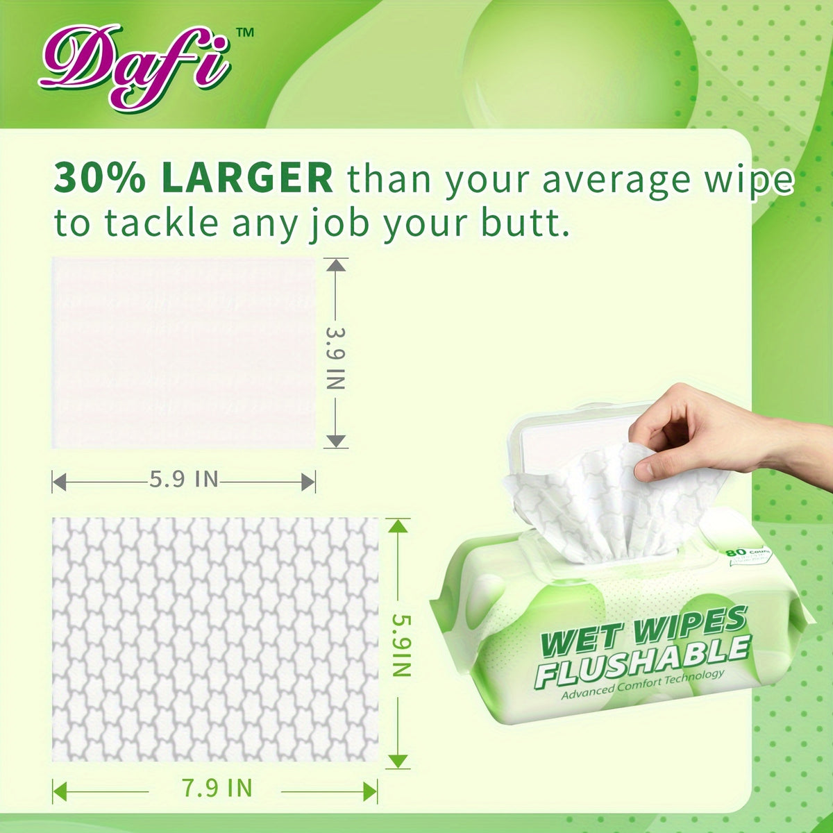 Flushable Wipes for Adults Unscented 240 Pack (3-Pack) - 100% Plant-Based Fibers, No Alcohol, Septic & Sewer Safe Adult Wet Wipes for Sensitive Skin, Gentle Daily Toilet Wipes