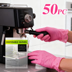 Disposable Gloves Rose Pink Stain Resistant Waterproof Soft Comfortable Wrist for Daily Cleaning Kitchen Restaurant Pet Care Beauty Hairdressing M L 50 100 150 200 Count
