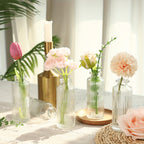 Striped Bud Vases Set of 12 24 36 Modern Mini Clear Flower Vases for Wedding Centerpieces Birthday Anniversary Party Table Decor – Mother's Day Vase Set