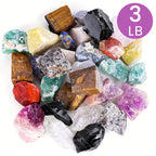 Raw Gemstone Rough Crystals 3LB Assorted Natural Stone Mix for Tumbling Polishing Wire Wrapping Wicca Reiki Fountain Home Office Decor Good Luck Healing Crystals