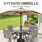 9 FT Patio Market Umbrella with Easy Crank, UV Protection & 6 Sturdy Ribs – Outdoor Table Umbrella for Deck, Backyard & Pool, 10 Colors (Beige, Gray, Green, Navy, Blue, Red, Pink, Yellow)