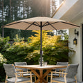 9 FT Patio Market Umbrella with Easy Crank, UV Protection & 6 Sturdy Ribs – Outdoor Table Umbrella for Deck, Backyard & Pool, 10 Colors (Beige, Gray, Green, Navy, Blue, Red, Pink, Yellow)