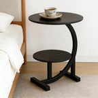Metal Frame Side Table – 1 or 2 Tier | Indoor & Outdoor Bedside Table | Lightweight & Space-Saving | Living Room, Balcony, Office