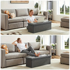 Folding Storage Ottoman Bench 660 lbs Capacity – Large End of Bed Chest with Padded Seat for Bedroom Living Room Entryway, 30 & 43 Inch, Multiple Colors