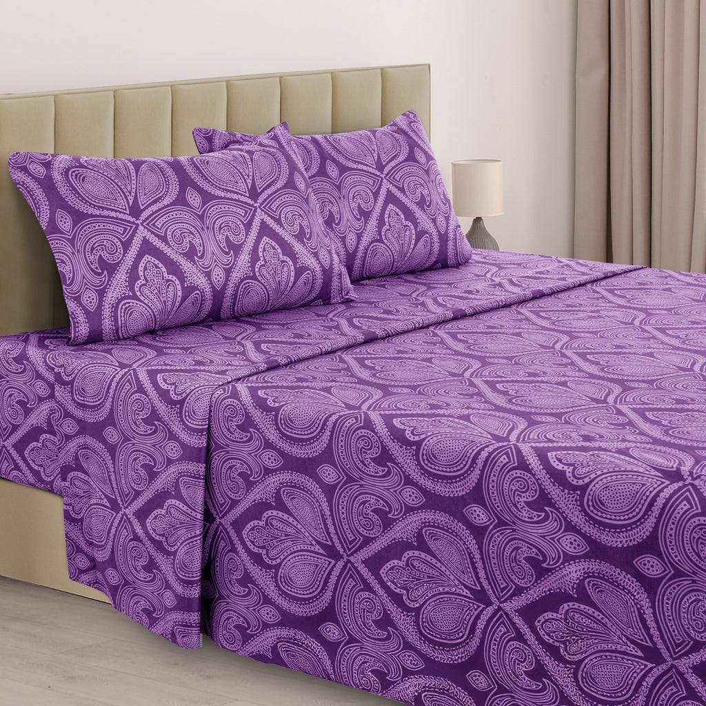 Paisley Bed Sheet Sets Queen King Twin Full Cal King – Soft Brushed Microfiber Deep Pocket Fitted Sheet & Pillowcases, Wrinkle Free
