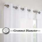 Sheer Curtains Semi Transparent Panels with Top Loop Pleated Header for Bedroom Living Room – Set of 2 or 4, 70-80G Lightweight Fabric, Multiple Sizes & Colors