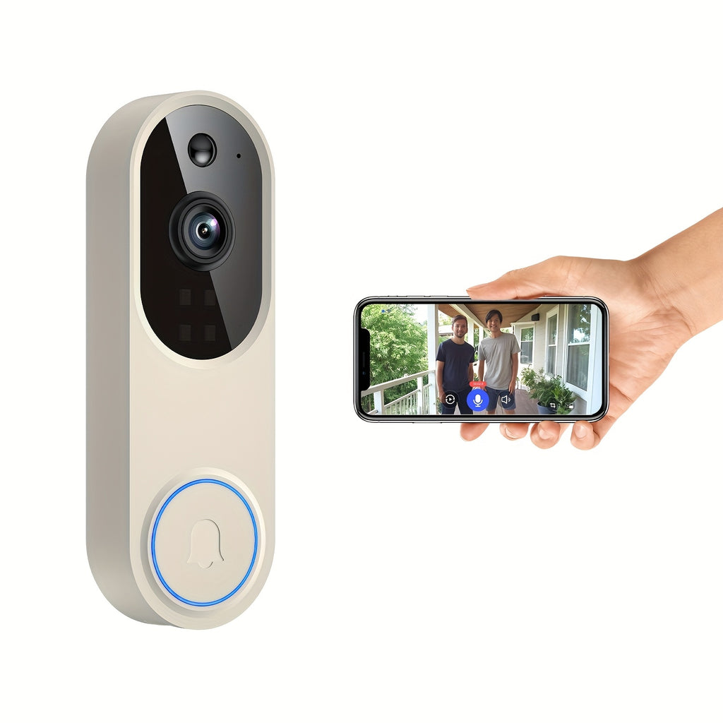 2K Smart Video Doorbell Camera – 166° Wide Angle, AI Human Detection, Two-Way Voice, Night Vision, Cloud Storage & 2.4G WiFi Wireless Doorbell for Home Security