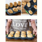 Silicone Bread Baking Pan 8-Cavity Non-Stick Perforated French-Style Mold – Food-Grade Mini Bread Tray with Handle for Homemade Rolls, Hot Dog Buns & Dinner Rolls, Dishwasher & Oven Safe