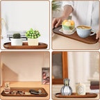 Wood Serving Trays Charcuterie Board Set 4pc 8pc Rectangular Wooden Plates Serving Platter for Cheese Bread Fruit Appetizer Party Buffet