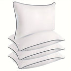 Firm Supportive Sleep Pillows Set 2/4 Pack – Hotel-Grade Cool-Touch, Soft Fiber Fill, Back Stomach Side Sleeper Pillow Standard Queen King