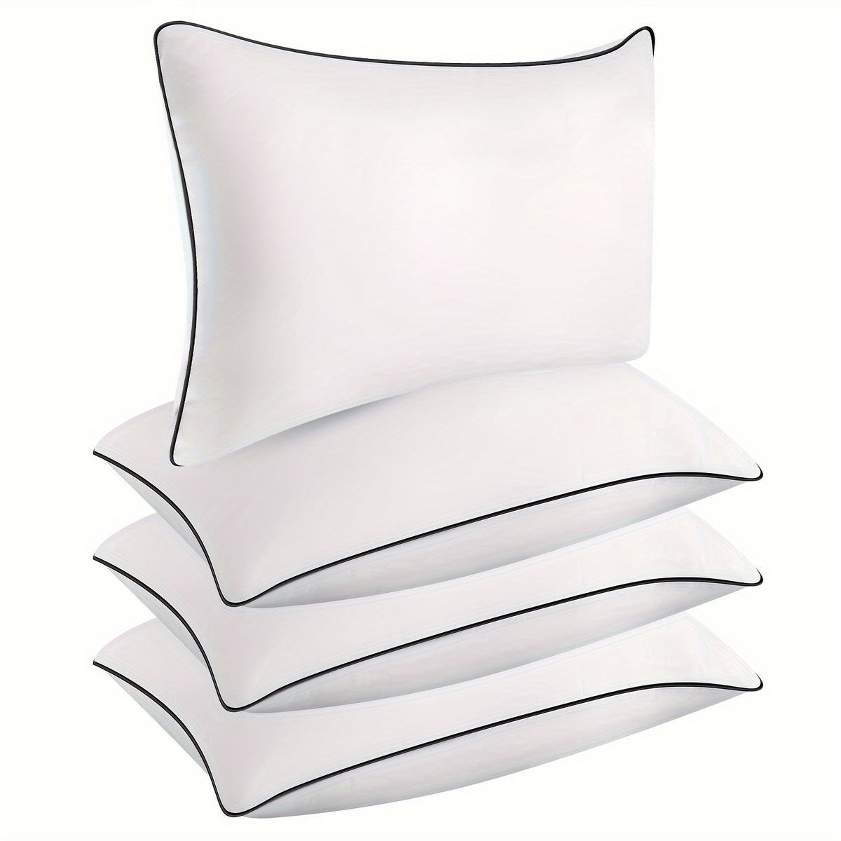 Firm Supportive Sleep Pillows Set 2/4 Pack – Hotel-Grade Cool-Touch, Soft Fiber Fill, Back Stomach Side Sleeper Pillow Standard Queen King