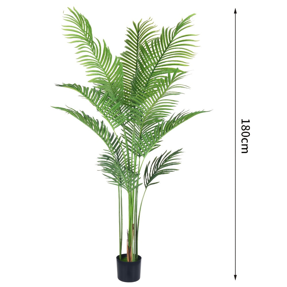 Artificial Palm Plant 5.9ft Flexible Tropical Leaves – Faux Palm Tree for Indoor & Outdoor Decor, Home, Office, Hotel, Garden, Pool & Christmas Decoration