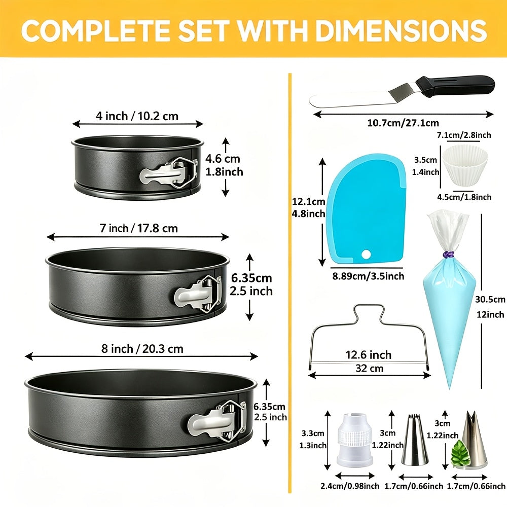 100 Piece Cake Decorating Kit Baking Set with Baking Pans Piping Tips & Decorating Tools - Complete Baking Supplies for Beginners & Cake Lovers