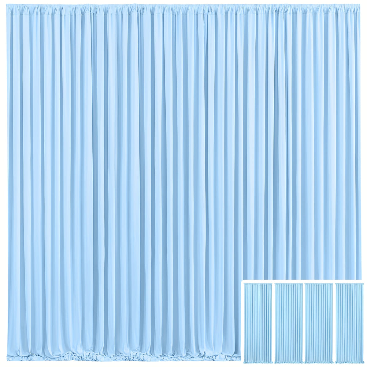 Photo Backdrop 4-Pack Taffeta Draping Background Cloth 5×10 Ft – Opaque Reusable Rod Pocket Panel for Weddings, Birthdays, Baby Showers & Photo Studios | 16 Colors