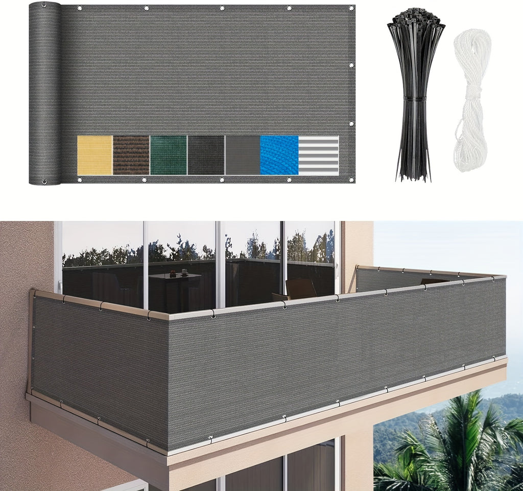 Balcony Privacy Net 3x16ft Fence Cover Mesh Shade Net Windproof Sun Shade Outdoor Screen for Patio Fence Backyard Porch 9 Colors