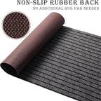 Runner Rug for Hallway Entryway Kitchen – Indoor Outdoor Non-Slip Rubber Backing, 200+ Custom Sizes, 8 Colors, Stain Resistant Low Pile Carpet Runner