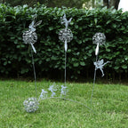 Stainless Steel Dancing Flower Fairy & Dandelion Garden Sculpture, Weather-Resistant Metal Outdoor Art Decor for Patio, Courtyard & Lawn, No Electricity Needed, Valentine's Day & Holiday Gift