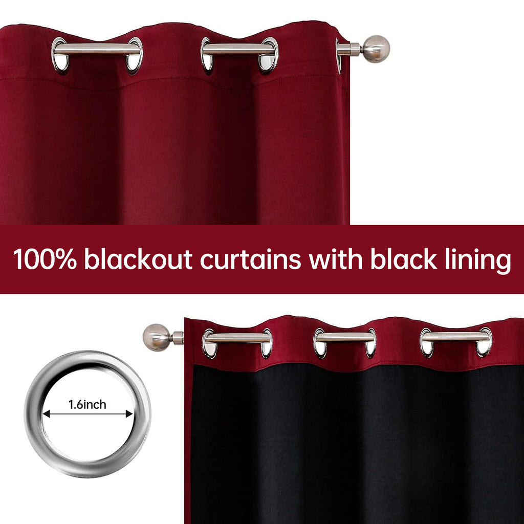 4-Panel 100% Blackout Velvet Curtains – Thermal Insulated, Noise Reducing, Privacy | Living Room & Bedroom | 4 Colors, 6 Sizes | Nuvia Haven