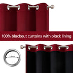 4-Panel 100% Blackout Velvet Curtains – Thermal Insulated, Noise Reducing, Privacy | Living Room & Bedroom | 4 Colors, 6 Sizes | Nuvia Haven
