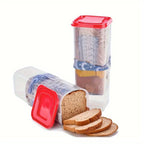 Bread Box Stackable Food Storage Container with Leak-Proof Lid – Large Capacity Portable Reusable Toast Storage Box for Kitchen Organization & Camping