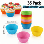 Bakeware Set – Nonstick Bread Baking Pan, Silicone Muffin Mold & Cupcake Liners | Choose Bread Pan 4-Pack, Extended Pan, Silicone Muffin Mold 35/70-Pack, or 310-Pc Paper Liners
