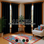 4-Panel 100% Blackout Velvet Curtains – Thermal Insulated, Noise Reducing, Privacy | Living Room & Bedroom | 4 Colors, 6 Sizes | Nuvia Haven