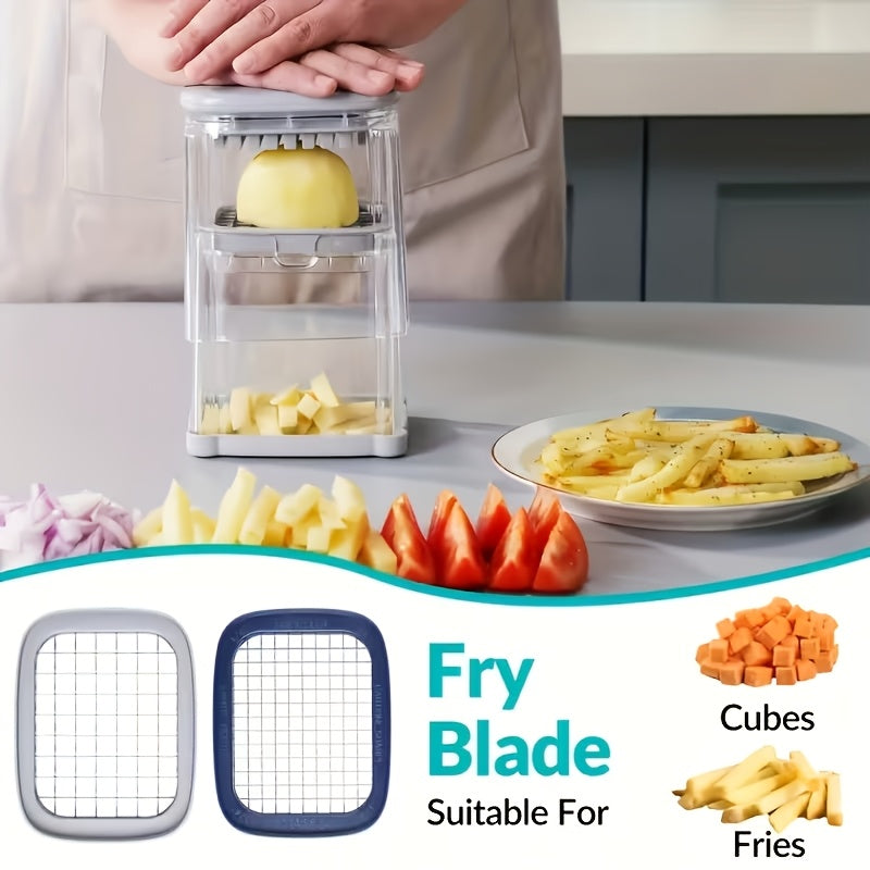 4-Blade Stainless Steel Vegetable Grater & Fruit Slicer Multifunctional Mandoline Cutting Tool – Slice Carrots, Cucumbers, Cabbage, Onions, Beans, Fruits & Cheese with Ease