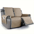 Waterproof 2-Seater Recliner Cover & Slipcover, Durable Furniture Protector for Living Room & Office, Water-Resistant Loveseat Recliner Chair Cover in Khaki, Light Gray & Burgundy