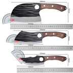 Viking-Inspired Hand-Forged Butcher Knife Set with Carrying Case - High Carbon Steel Cleaver Boning and Vegetable Knife Set for BBQ Camping and Meat Preparation